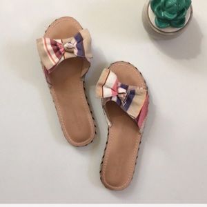 Kate Spade | canvas bow slip on espadrille shoe